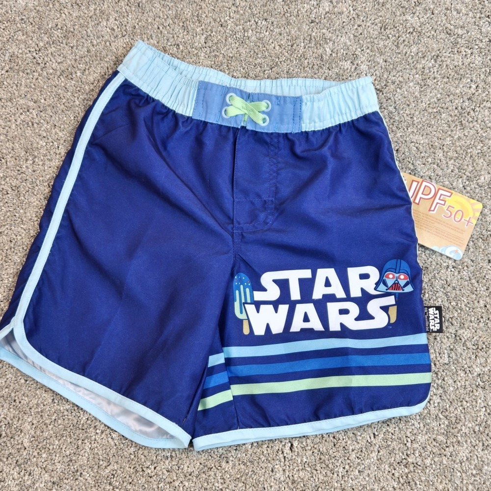 Disney‎ Star Wars Boys Swimming Trunks Size 5/6 Children Small Darth Vader  SPF